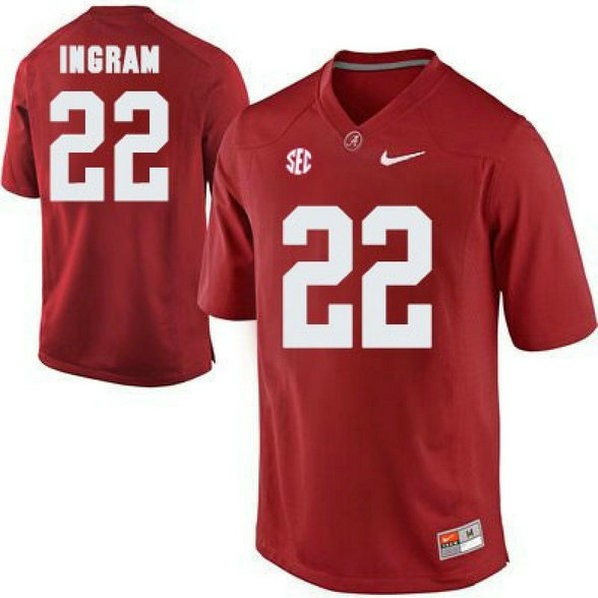 Mens Mark Ingram Alabama Crimson Tide #22 Authentic Red Colleage Football Jersey 102